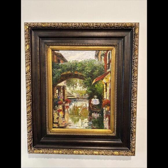 Original Oil Painting On Canvas Signed Agulle 25’’ X 21” - Picture 1 of 9